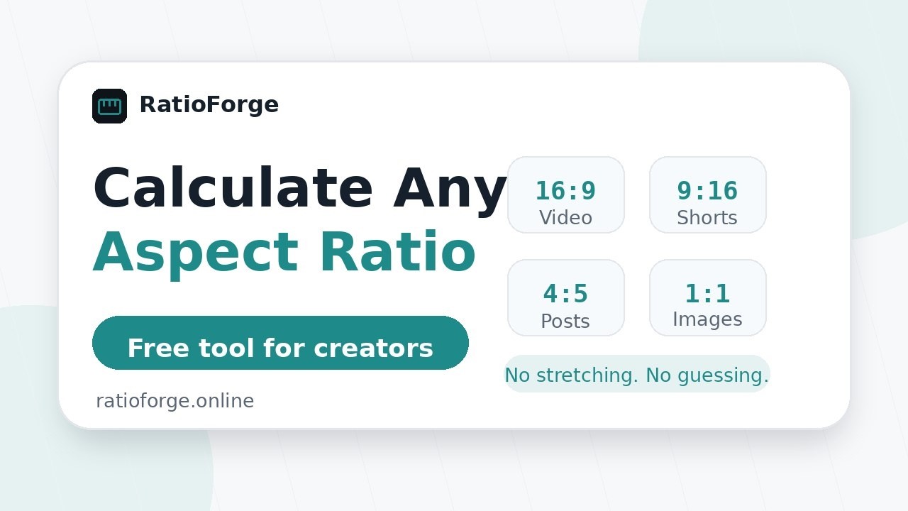 RatioForge aspect ratio calculator — calculate any aspect ratio
